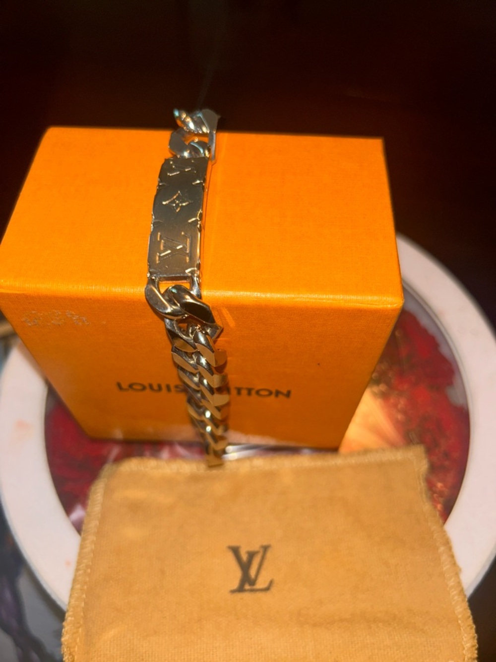 Louis Vuitton Silver Monogram ID Chain Bracelet - Picture 4 of 7